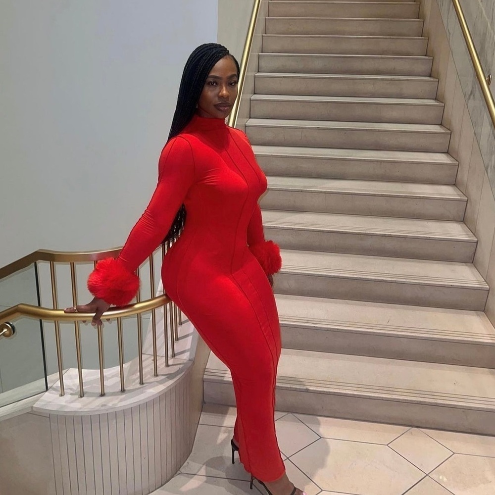 Red maxi dress